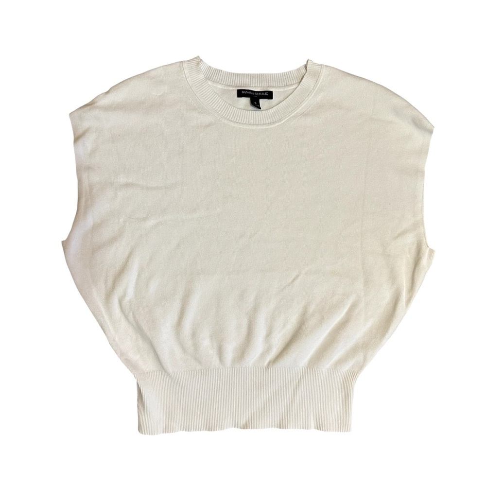 Banana Republic Factory Sleeveless Sweater Shell - white - size S